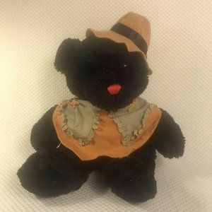 Vintage Dan Dee Bear Stuffed Animal Plush Western Black